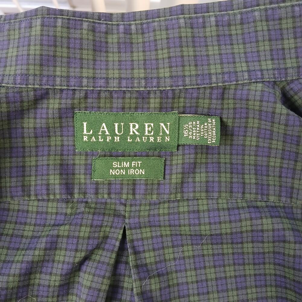 Ralph Lauren Slim Fit Non Iron Button-up Shirt Mens 16.5 34 / 35 LS repaired - Picture 7 of 16